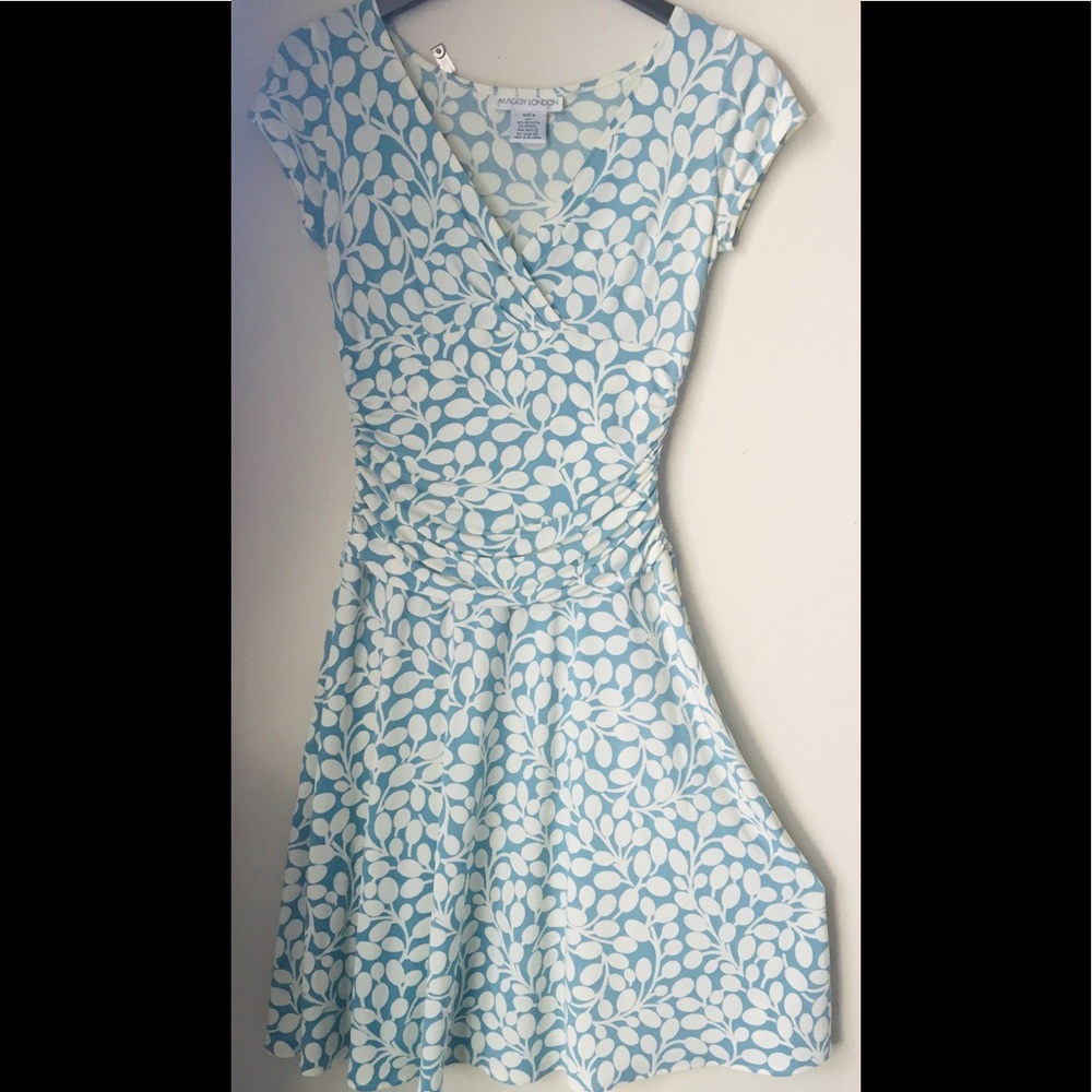 Blue and Cream knee length dress